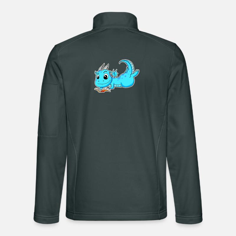 Drache Buch Lesen Unisex Softshelljacke