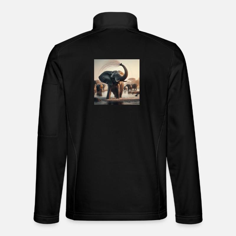 Elephants in the jungle - Unisex Softshell Jacket - black
