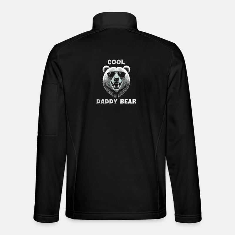 Cool daddy bear head with sunglasses - Unisex Softshell Jacket - black