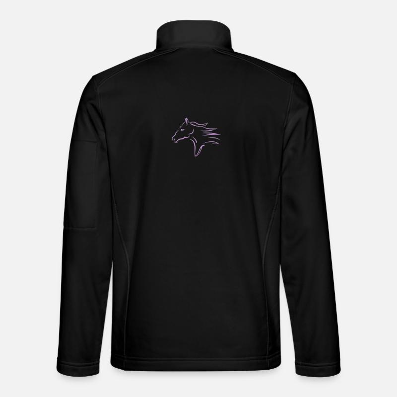 Schnell laufender Pferdekopf - Unisex Softshelljacke - Schwarz
