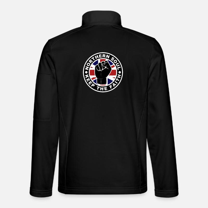 Northern Soul - Keep The Faith - Union Jack - Unisex Softshell Jacket - black