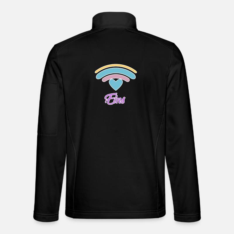 1st Birthday Rainbow Baby Motif - Unisex Softshell Jacket - black