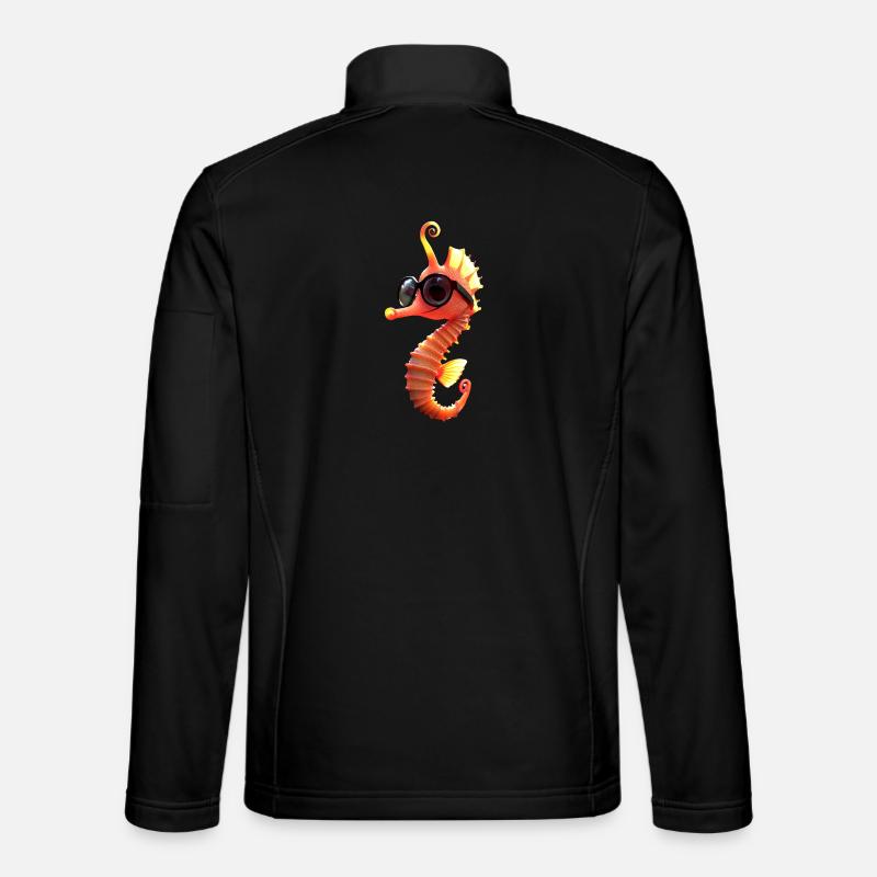 Hippocampe Aquariophile Pêcheur Hippocampe mignon - Veste en tissu softshell Unisexe - noir