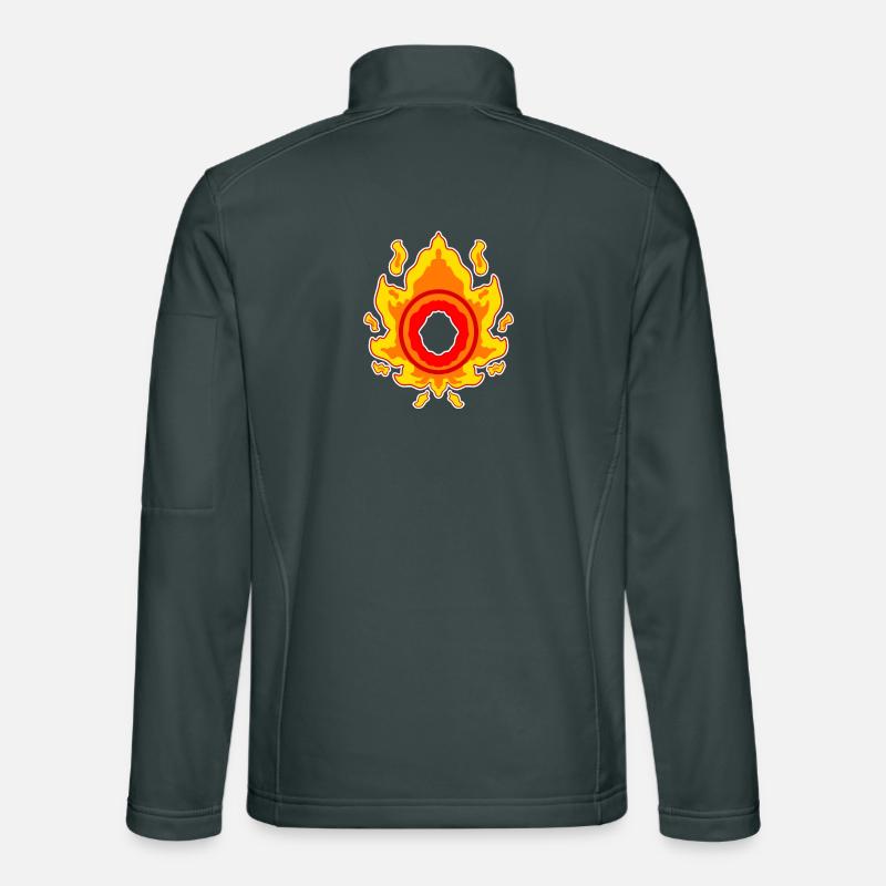 Fire Circle Motif Unisex Softshell Jacket