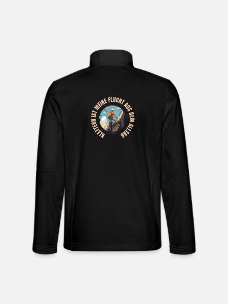 Klettern ist meine Flucht aus dem Alltag - Unisex Softshelljacke - Schwarz - Hinten