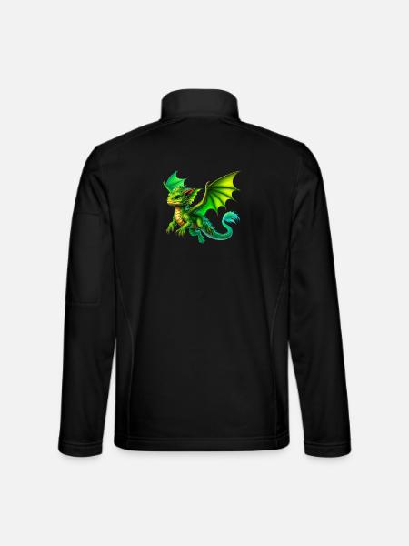 Drache - Unisex Softshelljacke - Schwarz - Hinten