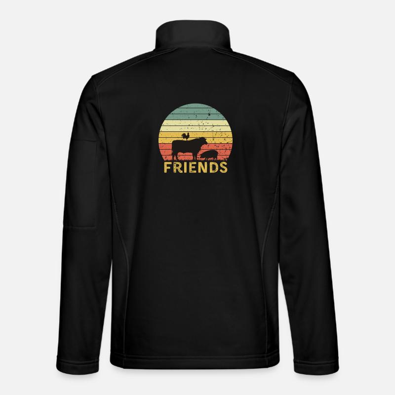 Bauernhoftier Freundschaft Design - Unisex Softshelljacke - Schwarz
