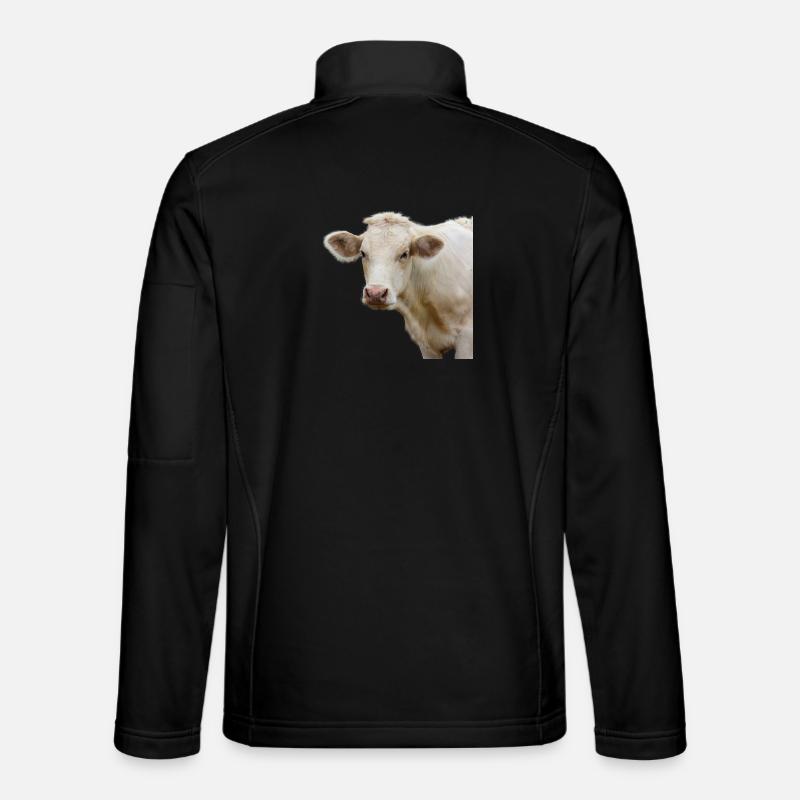 lustige Kuh Kuhkopf Geschenk Bauern - Unisex Softshelljacke - Schwarz