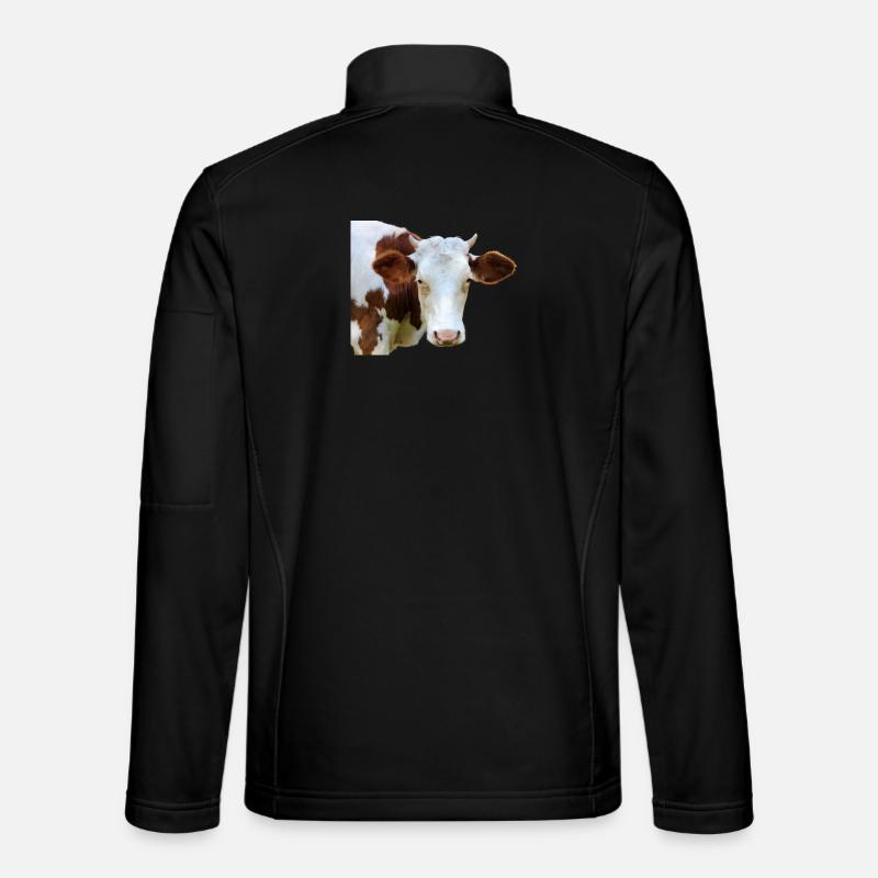 funny cow cow head gift farmers farmers - Unisex Softshell Jacket - black