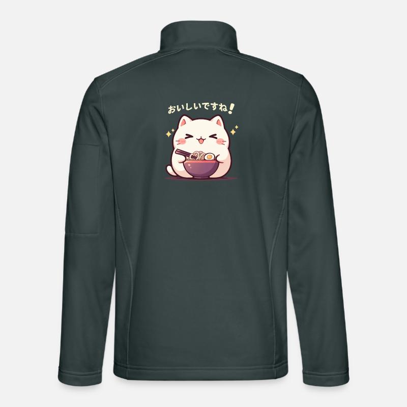 Chat qui mange des Ramens Veste en tissu softshell Unisexe