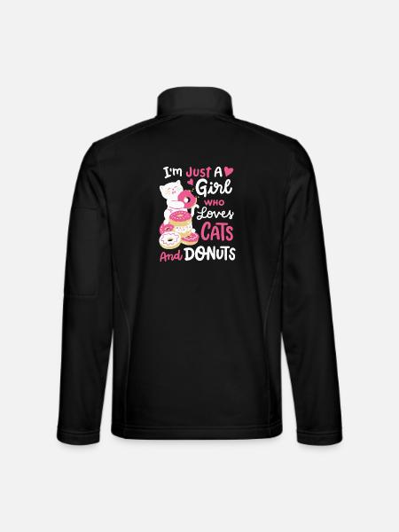 Donut und Katzenliebhaber - Unisex Softshelljacke - Schwarz - Hinten