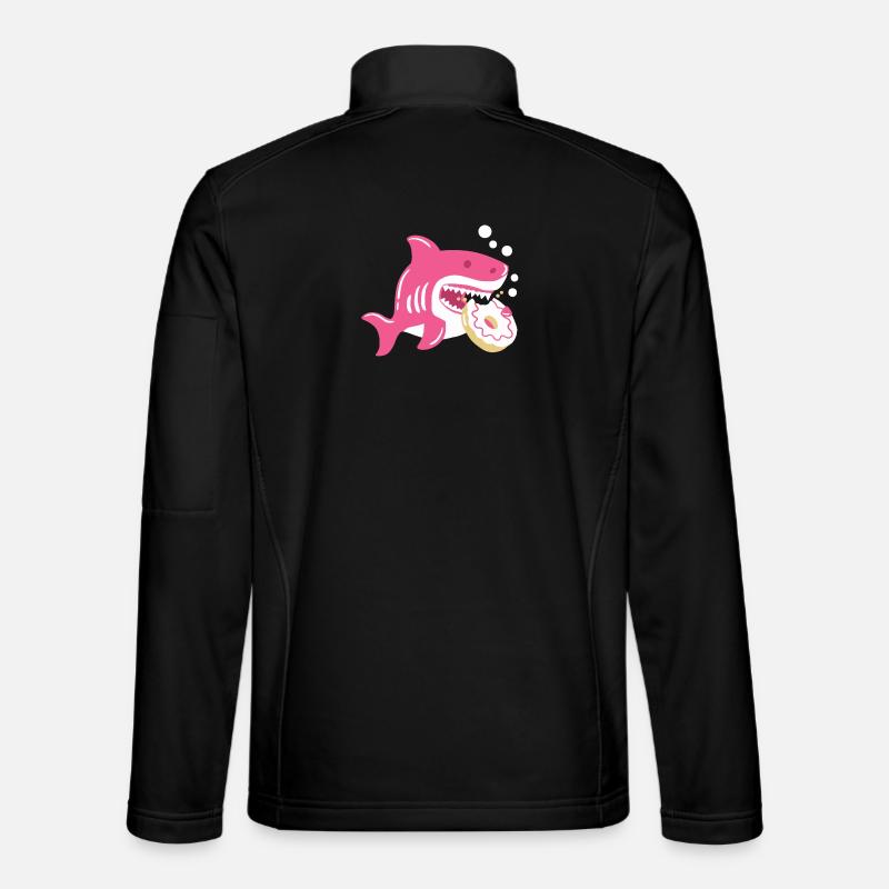 Donut und Hai - Unisex Softshelljacke - Schwarz