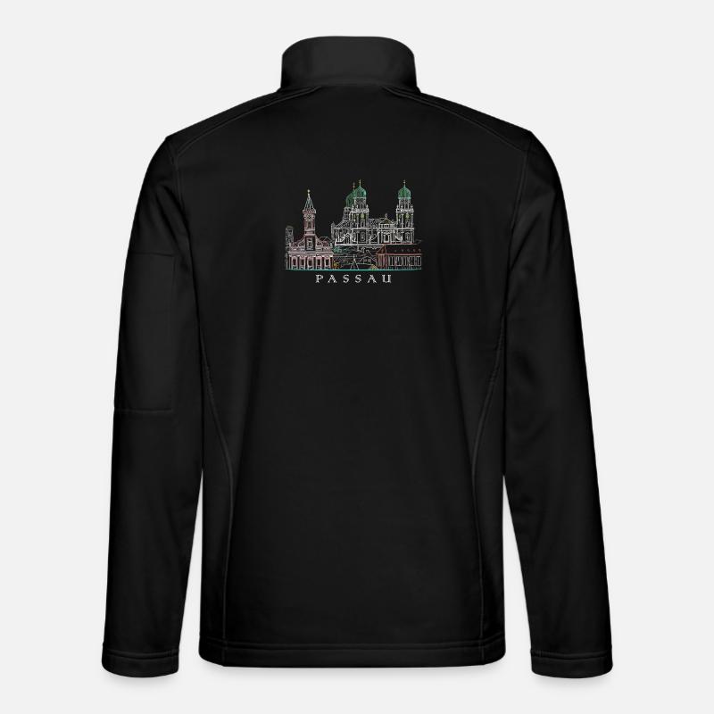 Passau Danube View, Bavaria, Germany, Drawing Unisex Softshell Jacket