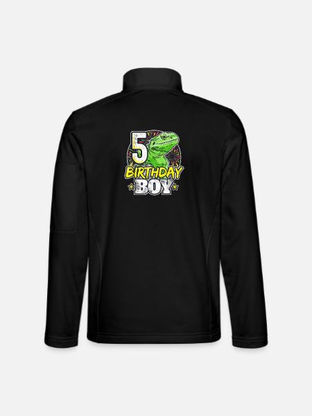 Dino Junge zum 5. Geburtstag - Unisex Softshelljacke - Schwarz