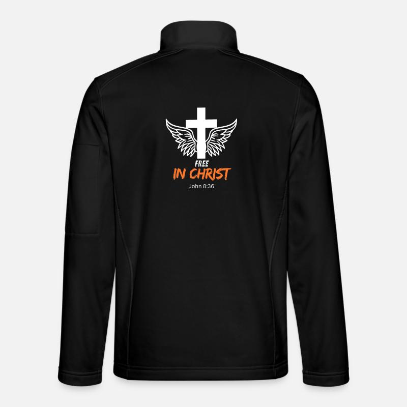 Religious symbolism with angel wings - Unisex Softshell Jacket - black