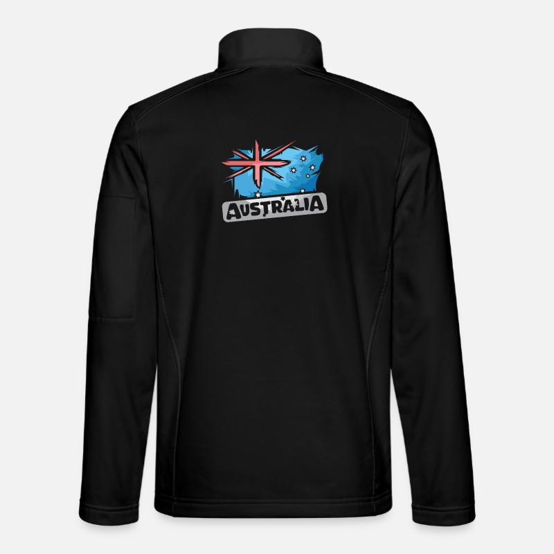Australia Illustration Flag Comic Icon Logo Unisex Softshell Jacket
