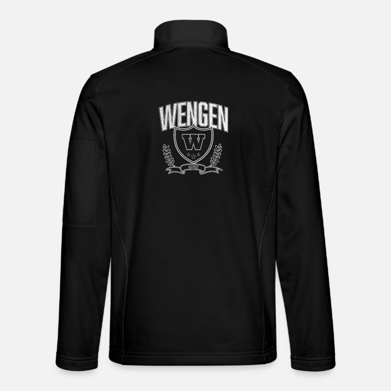 Wengen Alpin Wappen Design - Unisex Softshelljacke - Schwarz