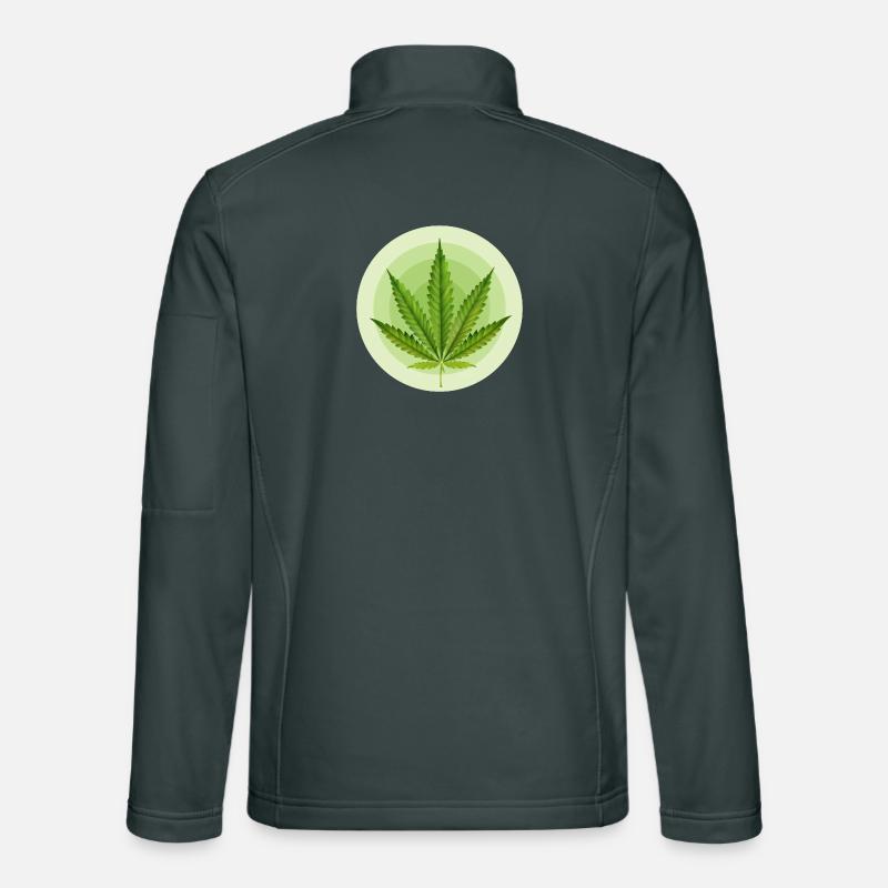 Circular Grafic Cannabis Leaf Unisex Softshell Jacket
