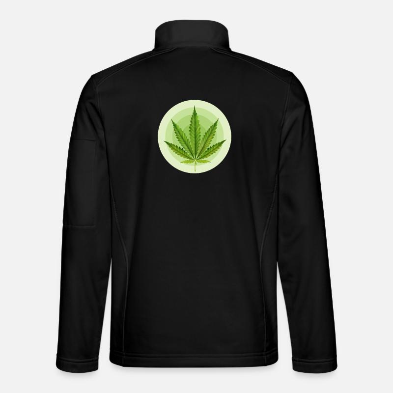 Circular Grafic Cannabis Leaf - Unisex Softshell Jacket - black