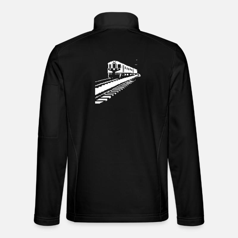 Chemin de fer Pixel Art - Veste en tissu softshell Unisexe - noir