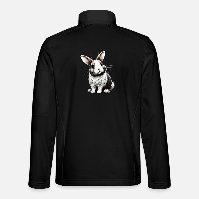Entzückende Hasenillustration - Unisex Softshelljacke - Schwarz