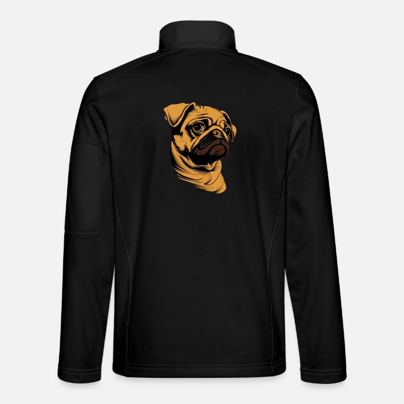 Mops Beige Hunde Liebe Carlin Kleiner Süßer Mops Unisex Softshelljacke