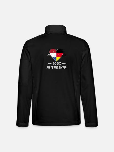 Niederlande und Deutschland 100% Freundschaft - Unisex Softshelljacke - Schwarz