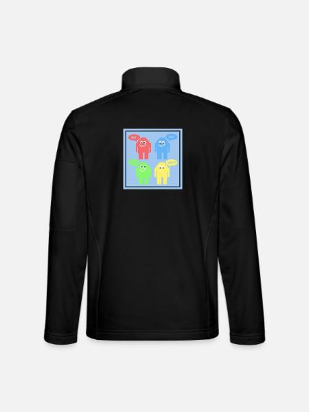 Lustige Männchen - Unisex Softshelljacke - Schwarz