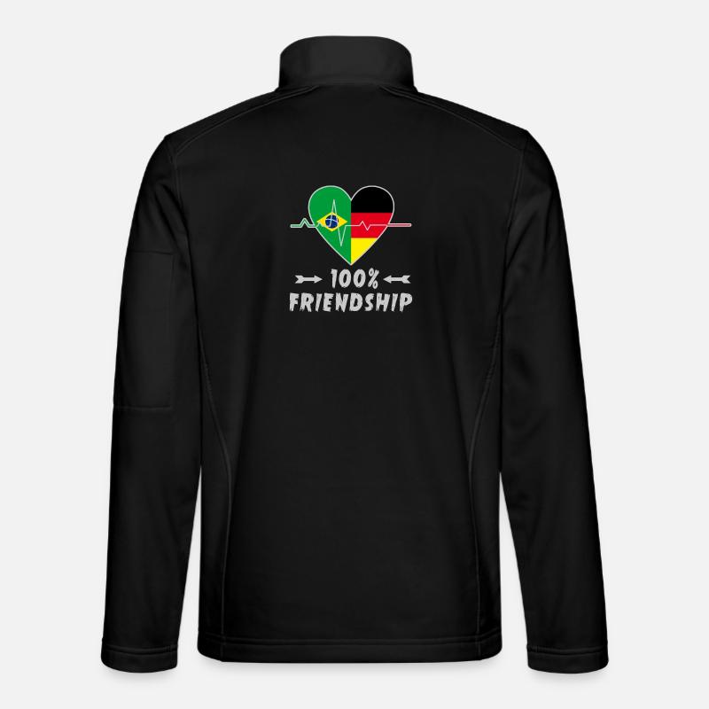 Brazil and Germany 100% friendship - Unisex Softshell Jacket - black