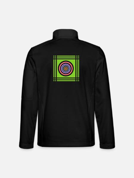 Geometric play of colours in colour - Unisex Softshell Jacket - black