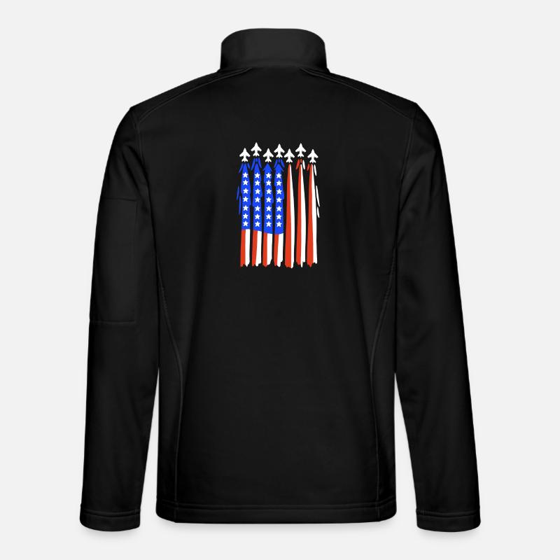 Amerikanische Flagge Kampfjet - Unisex Softshelljacke - Schwarz