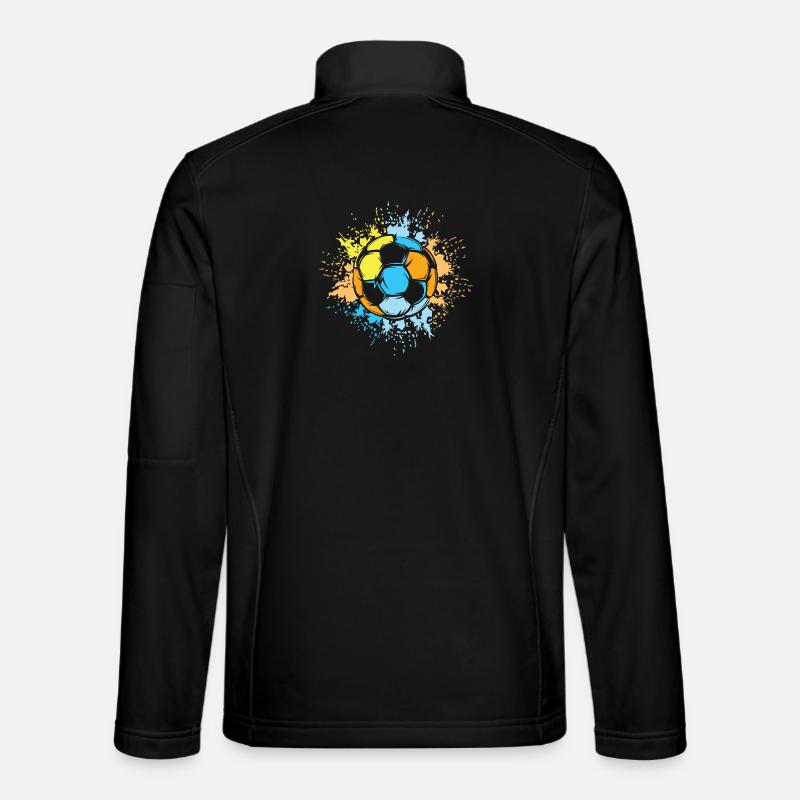 Fußball Sonne Farben Farbexplosion Ball Mannschaft Unisex Softshelljacke