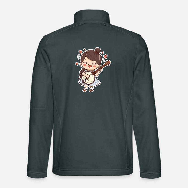 Banjo player comic style Unisex Softshell Jacket