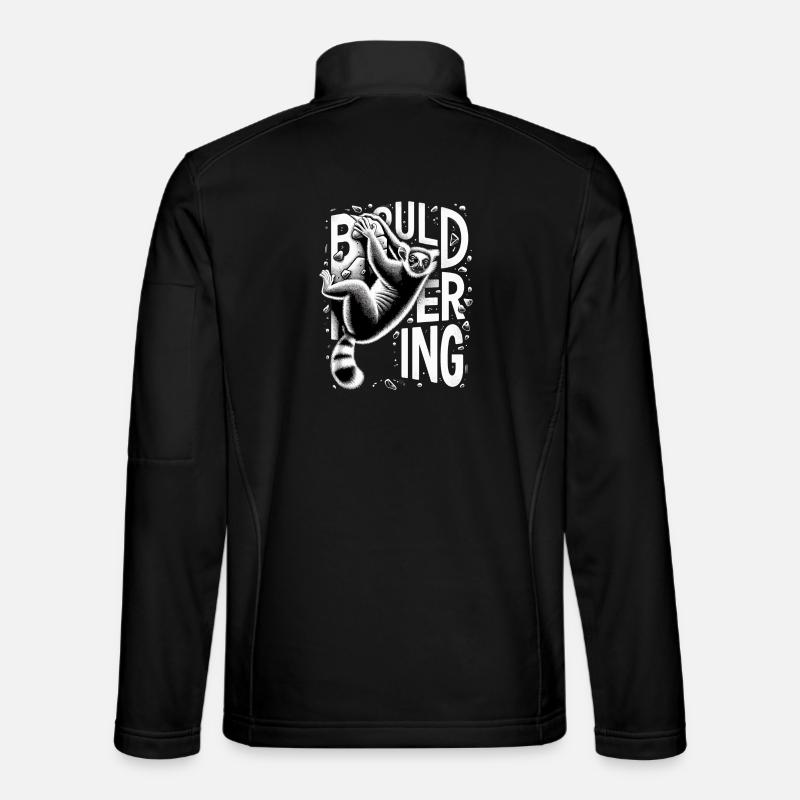 Bouldern Lemur Klettern Geschenk - Unisex Softshelljacke - Schwarz