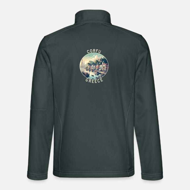 Design de voyage à Corfou en Grèce Veste en tissu softshell Unisexe