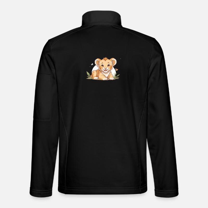 Lionceau avec des papillons - Veste en tissu softshell Unisexe - noir