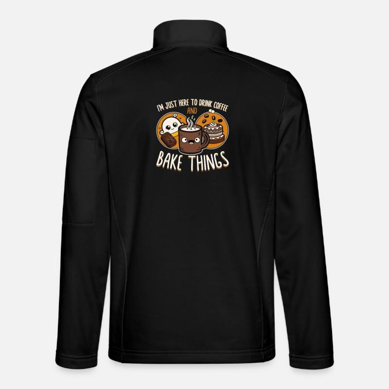 Coffee and Baking Saying Illustration - Unisex Softshell Jacket - black