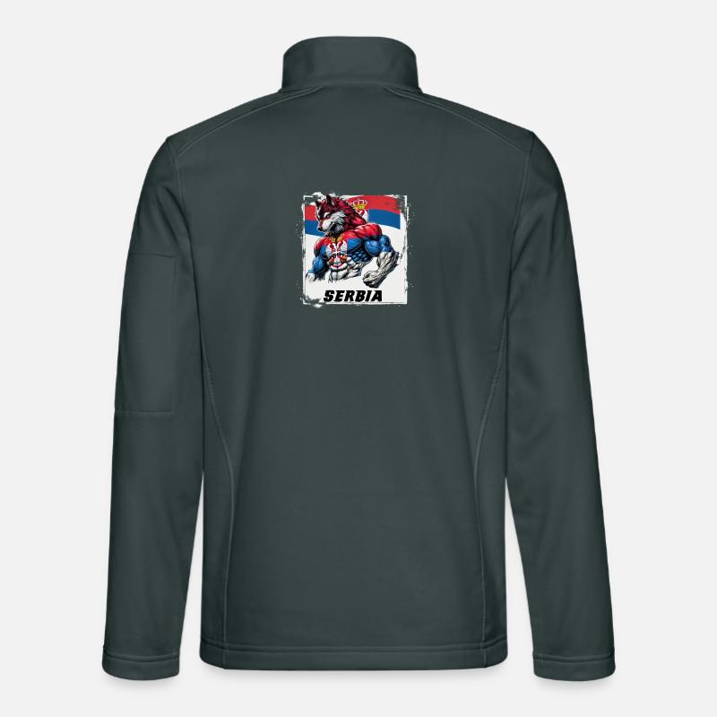 Serbien Wolf Flaggen Design Unisex Softshelljacke