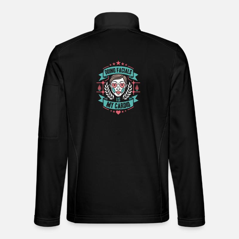 Gesichtsbehandlung Cardio Motiv - Unisex Softshelljacke - Schwarz