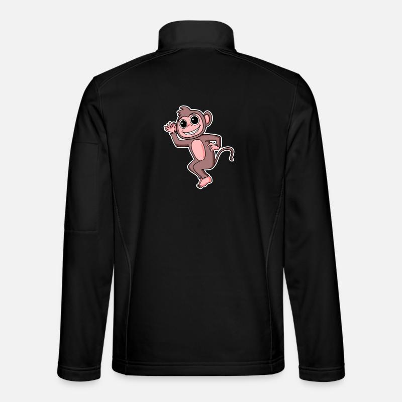 Monkey Motif Animal - Unisex Softshell Jacket - black