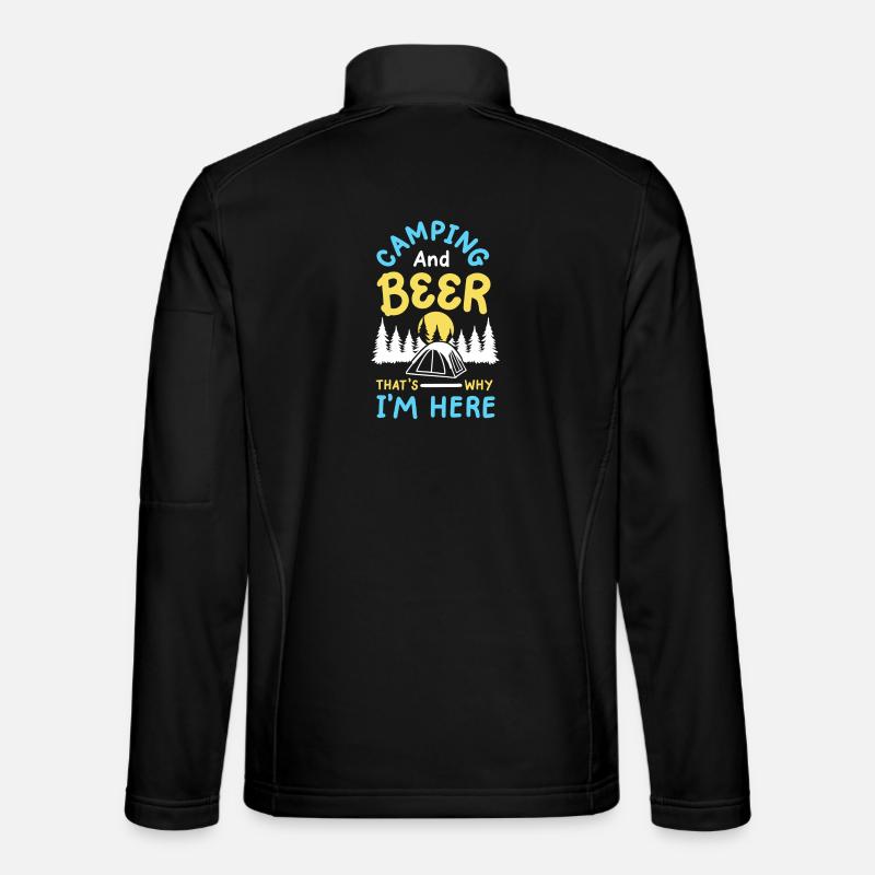 Camping und Bier Camper - Unisex Softshelljacke - Schwarz