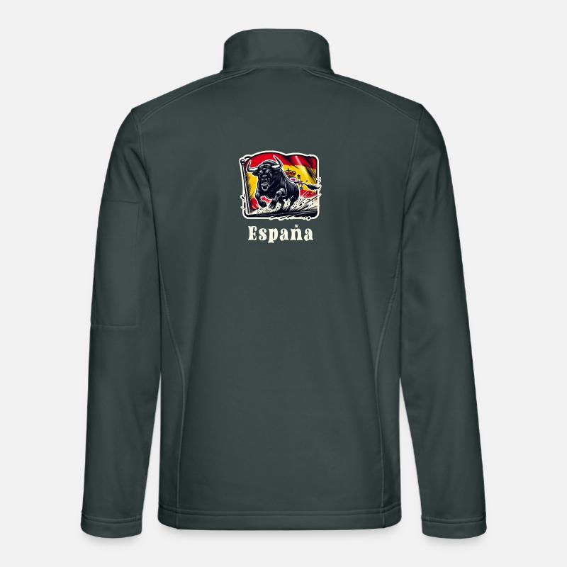 Espagne Drapeau Taureau Design Veste en tissu softshell Unisexe
