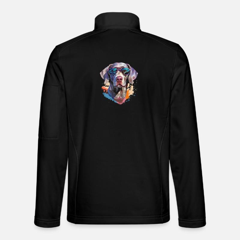 Weimaraner mit Sonnenbrille - Unisex Softshelljacke - Schwarz