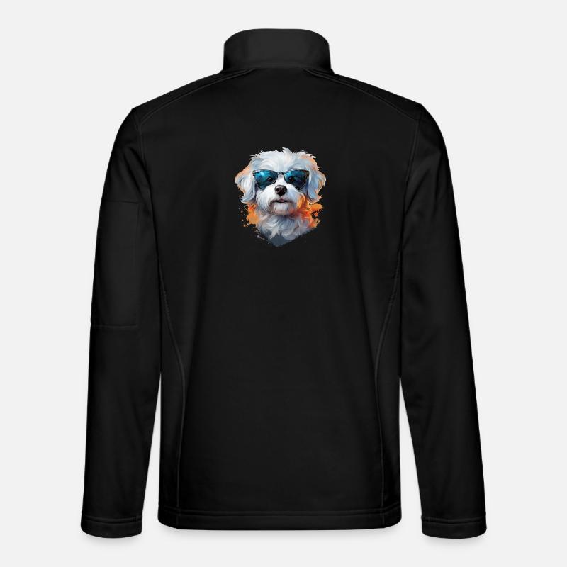 Maltese with sunglasses - Unisex Softshell Jacket - black