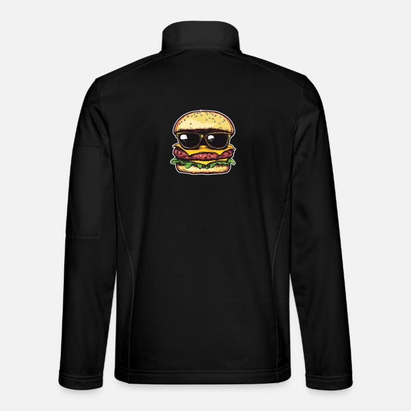 Burger with Sunglasses – Pop Art - Unisex Softshell Jacket - black