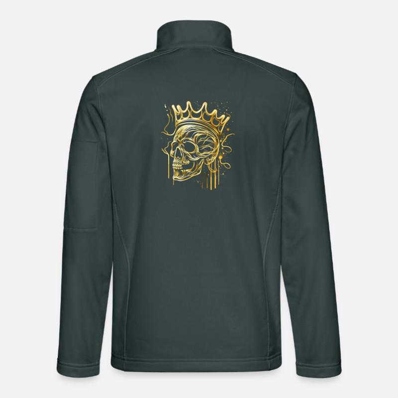 Crâne Crâne Doré Avec Couronne Abstrait Veste en tissu softshell Unisexe