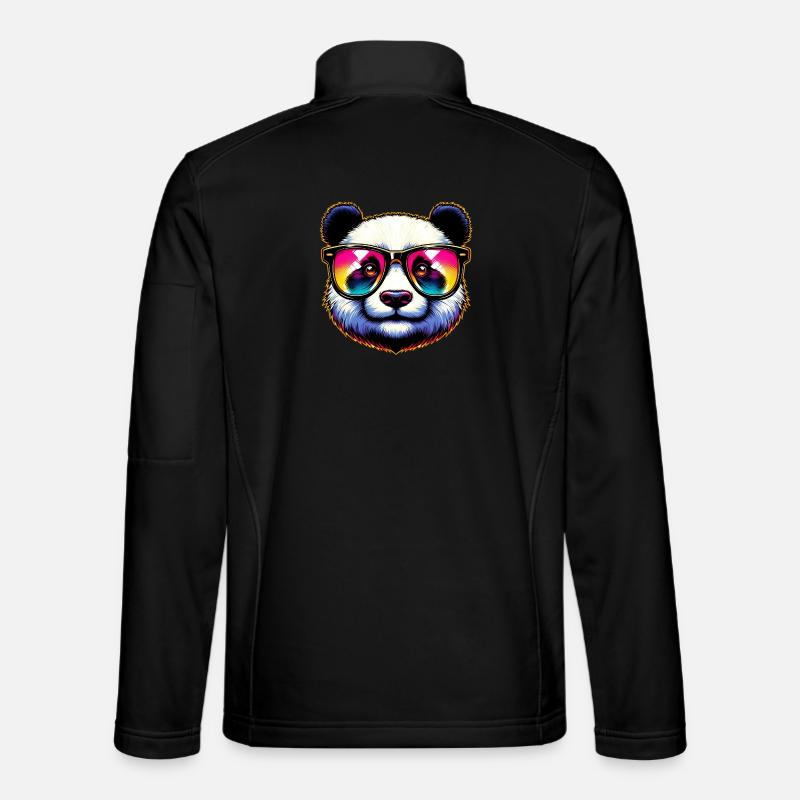 Panda with sunglasses - Unisex Softshell Jacket - black