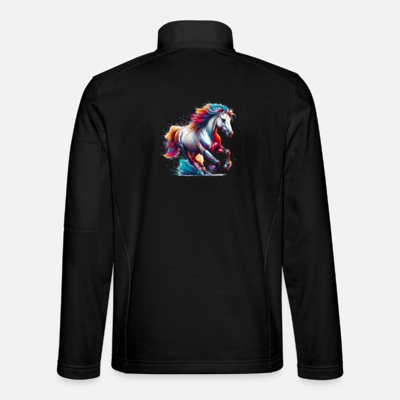 Pferd - Unisex Softshelljacke - Schwarz