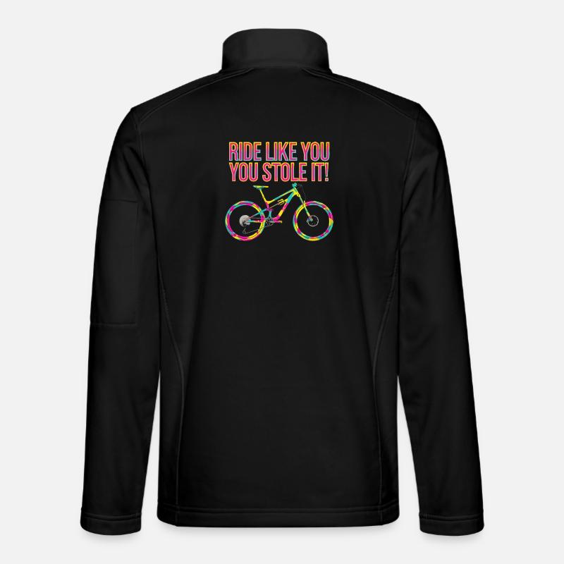Vibrant Mountain Bike Motivation Tee - Unisex Softshell Jacket - black
