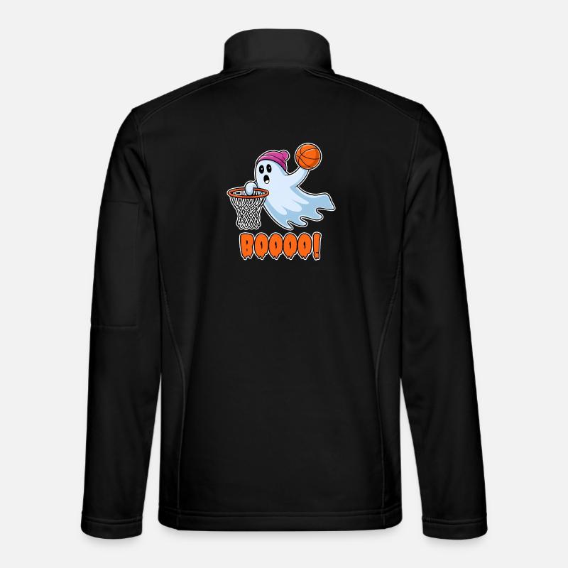 Basketball-Geist mit "Boooo!" Dunking Aktion - Unisex Softshelljacke - Schwarz